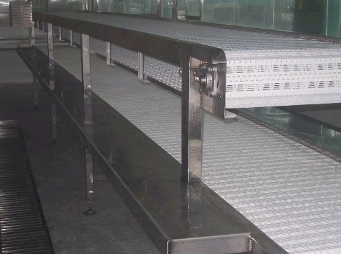 白色塑料鏈板輸送機